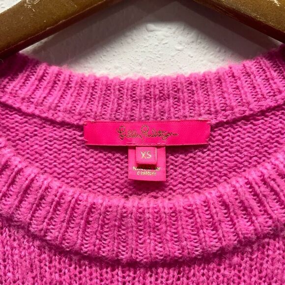 Lily Pulitzer Pink Stilla Sweater Floral Rhinestones Long Sleeve Size XS - Picture 7 of 16